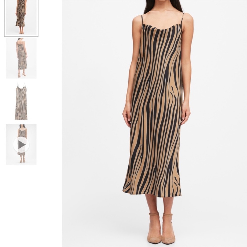 Banana Republic Zebra Print Slip Dress. Size 8.